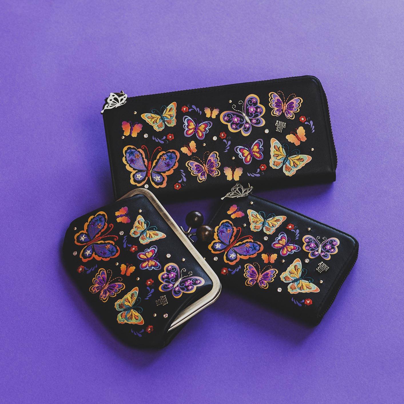 も*り様 ANNA SUI 蝶の刺繍 コンパクト財布 蝶刺しゅう財布 | ANNA SUI mini (Baby&Kids)/アナ スイ・ミニ